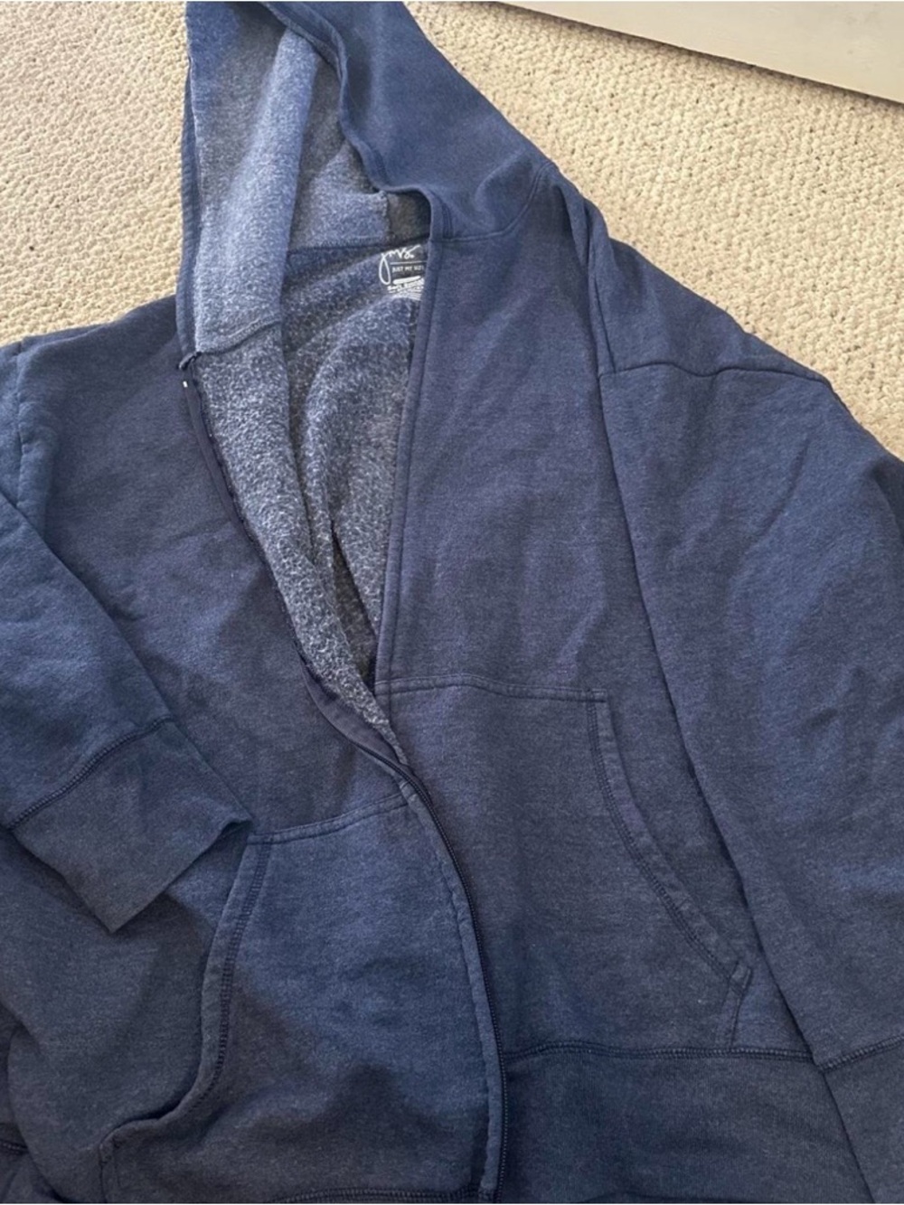 Just My Size Navy Soft Sweats Zip Hoodie